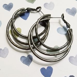Black hoop earrings